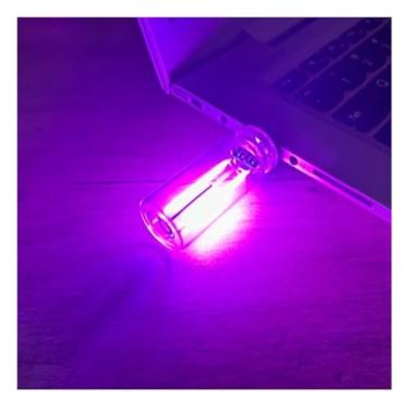Imagem de TINLOK Lâmpadas de carro retrô, luzes USB LED para ambientes interiores de carro, luz noturna LED com controle de toque, mini lâmpada USB com luzes ambientais multicoloridas para carro, quarto (roxo)