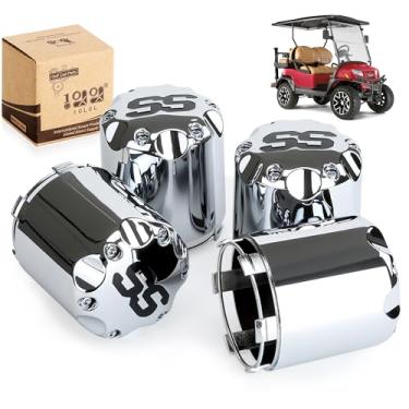 Imagem de 10L0L ITP SS Roda de liga central Hub boné 8,10,12 polegadas Push in Style Chrome SS Centro bonés para Golf Cart Wheel