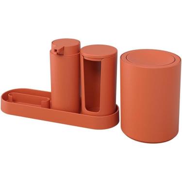 Imagem de Conjunto para Banheiro Serene 4 Peças Laranja Papaya Coza