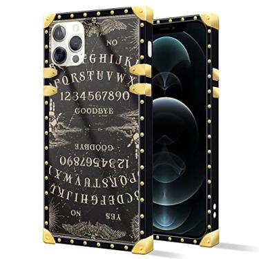 Imagem de DAIZAG Capa compatível com iPhone 12 Pro Max, B Witchy Ouija Board Case Luxo Elegante Mulheres Meninas Metal Decoração Canto Clássico Retro Soft TPU Capa para iPhone 12 Pro Max