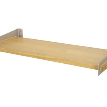 Imagem de Prateleira Loop Nicho Decorativo 50x20cm Cozinha Sala Quarto Madeira Champanhe/Amêndoa