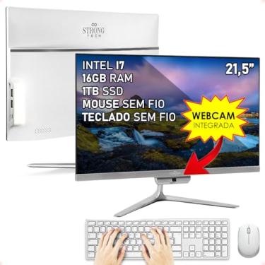Imagem de Computador Completo All In One Intel Core i7 21,5" Full HD 16GB SSD 1TB 4 Núcleos Super Turbo Hdmi Teclado e Mouse Strong Tech