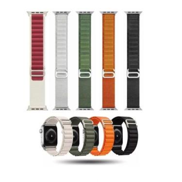Imagem de Pulseira Alpina Compatível Smartwatch 42mm 44mm 45mm - Mike, Vermelho