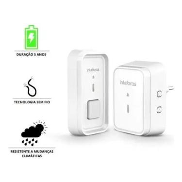 Imagem de Campainha sem Fio Intelbras com Bateria CIB 101 Branco