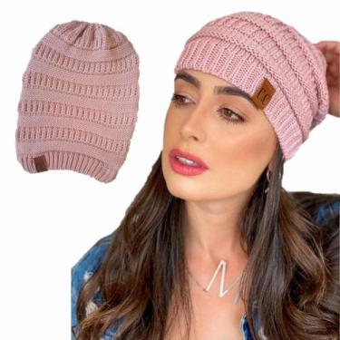 Imagem de Touca Caída Tricô Gorro Boina Beanie Lã Masculina Feminina Macio Quent