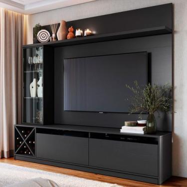Imagem de Rack com painel para TV ATÉ 60 POLEGADAS 3 PORTAS 2020 PTX PRETO - QUI