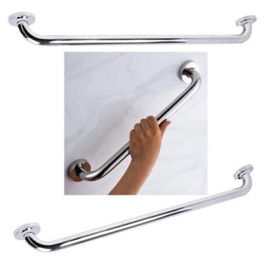 Imagem de Alça Barra Apoio Kit 2 Uni Inox 70cm Deficiente Acessibilidade Gestant