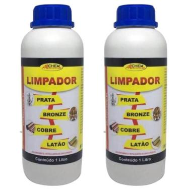 Imagem de Kit 2 Limpador Limpa Prata Bronze Cobre Latão Allchem 1L