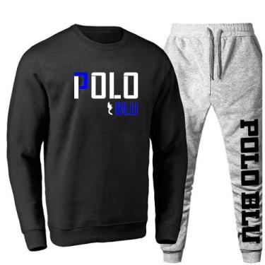 Imagem de Conjunto Moletom Masculino Gola Careca Sem Capuz Dia a Dia - Polo Blu,