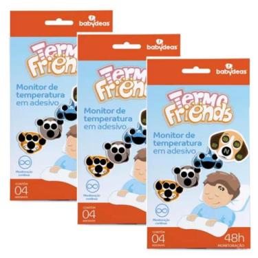 Imagem de Kit 3 Adesivo termômetro monitor febre bebês BABYDEAS Temperatura