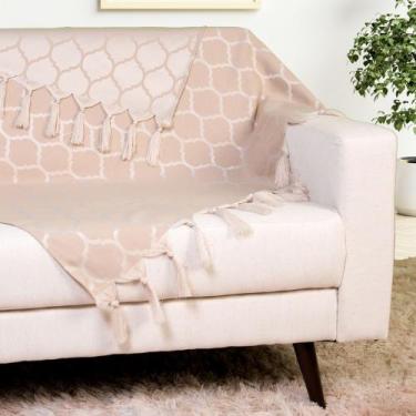 Imagem de Xale para sofá jacquard gigante 2,50x2,80  - decorame, bege