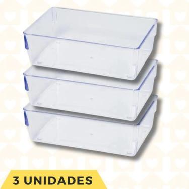 Imagem de Kit Organizadores Grande Multiuso Porta Talheres Acessorios 3 UN - PLA