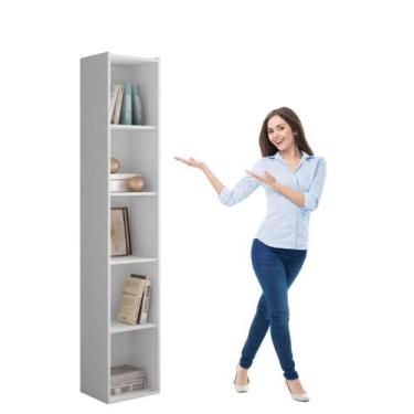 Imagem de Estante Livreiro com Prateleiras Janaína - AJL Móveis, Branco