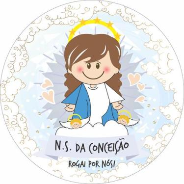 Imagem de Painel de Lona Redondo Santinhos Católicos Nossa Senhora da Conceição 