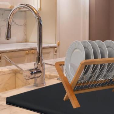 Imagem de 1 Peça, Base para Escorredor de Louça, G, 70x50cm, Preto, Alta Absorçã