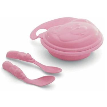 Imagem de Kit Papinha Urso Com 3 Peças Para Bebê Alimentação Menina - Koala Baby