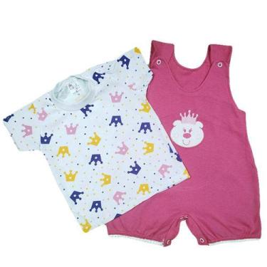 Imagem de Jardineira Fofa Enxoval Menino Menina Kit 2 Pç Roupa De Bebê - Koala B