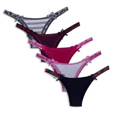 Imagem de Kit com 5 Tangas Amor de Verão - Click Mais Bonita,  G, Preto