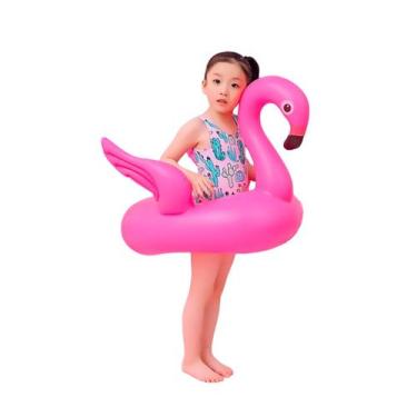 Imagem de Boia Bote Infantil Flamingo Bebe Fralda Inflável Piscina - PARI BOIA