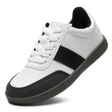 Imagem de festooning Tênis infantil moderno, para meninos e meninas, confortável, com cadarço, sem cadarço, antiderrapante, casual, para crianças pequenas, Branco, 16