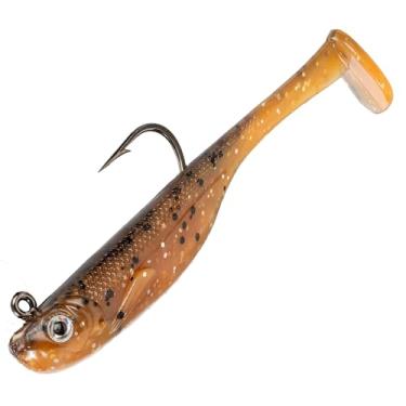 Imagem de Strike King (SKHM438-697) Isca de pesca Homing Minnow, isca de natação de plástico macio pré-equipada, otimizada para sonar ao vivo, perfil realista, 10 cm, gancho 3/0, pacote com 3, laranja
