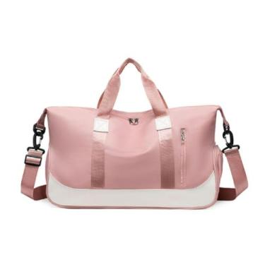 Imagem de Bolsa Mala Viagem de Mão Super Grande Transversal – Impermeável e Organizada para Viagens e Uso Diário (Rosa)