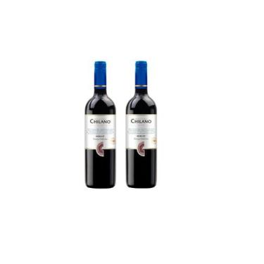 Imagem de Kit Vinho Chilano Merlot Tinto Seco Chileno 750ml 2 unidades