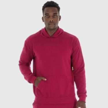 Imagem de Blusa Moletom Masculina Lisa Tucura Shirts - Benellys, G, Vinho