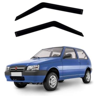 Imagem de Calha de chuva automotiva acrílica para o Fiat Uno Fire 2001 até 2013 2 portas fumê