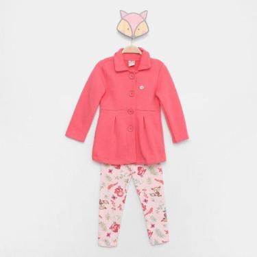 Imagem de Conjunto Infantil Longo Brandili Casaco Moletom e Legging Cute Menina