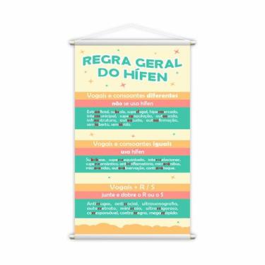 Imagem de Regra Geral do Hífen Banner Escolar Pedagógico Grande - PlimShop