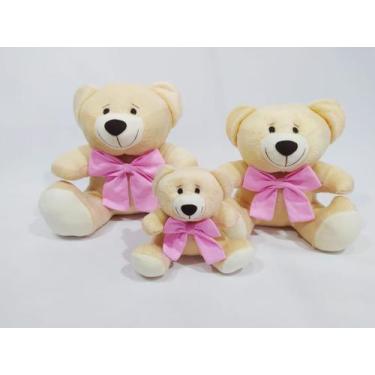Imagem de Trio De Ursinhos Ted Com Laço Para Nichos 14cm 20cm 25cm - XÚ BABY CON
