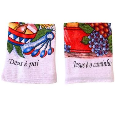 Imagem de Pano de Prato Estampados Algodão Kit com 12 unidades - RS