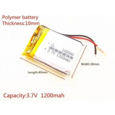 Imagem de Bateria  1200 Mah 3,7v Com 2 Fios Grossa E Pequena Baba Elet - KMIG