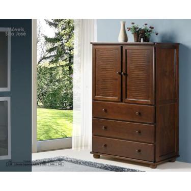 Imagem de COMODA MADEIRA MACICA 3 GAVETAS E 2 PORTAS MARCA TORNEADO SAO JOSE  Re