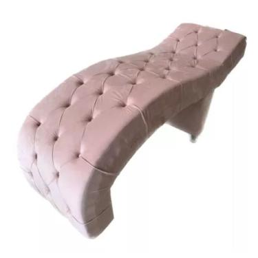 Imagem de Maca para Estética Luxo Veludo Rose com Capitone Estofados Boutique BK