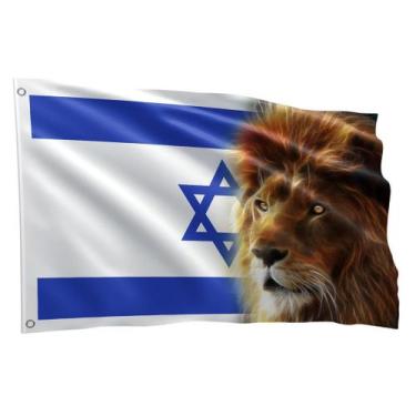 Imagem de Bandeira De Israel e Leão de Judá Grande 1,50 X 0,90 M - Fadrix