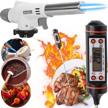 Imagem de Kit Marter Chefs 1 Maçarico Chamas Flambar + 1 Termômetro Digital Culi