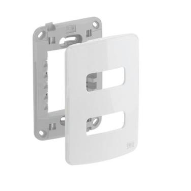 Imagem de Conjunto de Placa+Suporte 4x2 - 2 POS - Composé Branco WEG