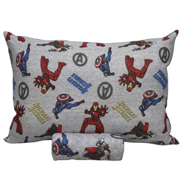 Imagem de Jogo De Cama Infantil Vingadores Cinza Solteiro Disney Simples 2 Peças Malha Portallar
