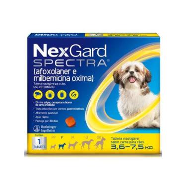 Imagem de Nexgard Spectra Cães 3,6 a 7,5 kg 1 Comprimido Anti pulgas Carrapato e