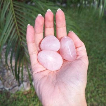 Imagem de Quartzo Rosa Pedra Natural Rolada - 1kg e 500g - Turismo em Ametista, 