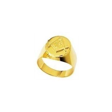 Imagem de Anel Maçom Oval Ouro 18k G Triangulo Maçonaria Mestre Aprendiz FDAF-35