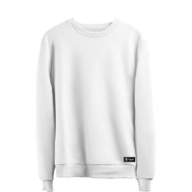 Imagem de Blusão Moletom Masculino e Feminino Liso Básico sem Capuz gola Redonda