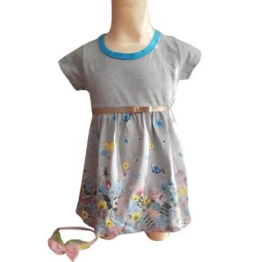 Imagem de Vestido Infantil Menina Verão Barra Estampado Algodão - Gigi e Dan, 2,