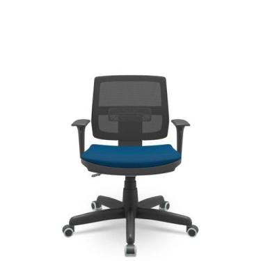 Imagem de Cadeira Brizza Executiva Poliéster Tela Mesh Giratória com Braços Regu