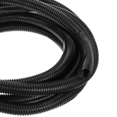 Imagem de DMiotech Tubo de tear de fio de 6 m de 2,5 cm, protetores de cabo de conduíte flexível para animais de estimação para escritório, casa, jardim, preto