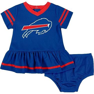 Imagem de NFL Buffalo Bills Team Jersey vestido e capa de fralda, azul/vermelho Buffalo Bills, 0-3 meses