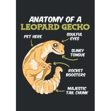 Imagem de Notizbuch A4 dotted, gepunktet, punktiert mit Softcover Design: Terrarium Repil Anatomie eines Gecko Leopardgecko: 120 dotted (Punktgitter) DIN A4 Seiten