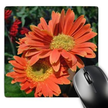 Imagem de 3dRose Mouse pad LLC 20 x 20 x 0,25 polegadas, margaridas Gerbera laranja (mp_22708_1)